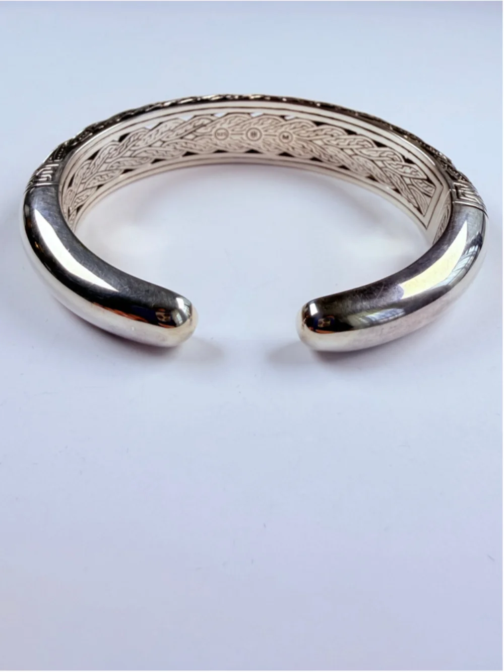 John Hardy Smokey Quartz 925 Sterling Silver Woven Open Dome Cuff Bracelet $1895